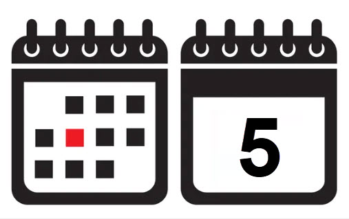 5 Day Calendar